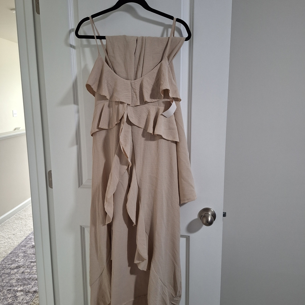 Mango Cream Ruffle Jumpsuit